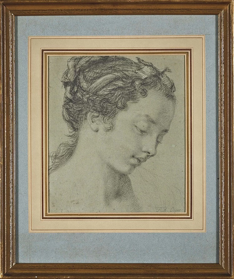 Testa di giovane donna di profilo